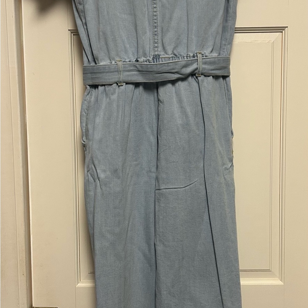 Ella Moss denim jumpsuit with zip front and belt - Picture 9 of 11